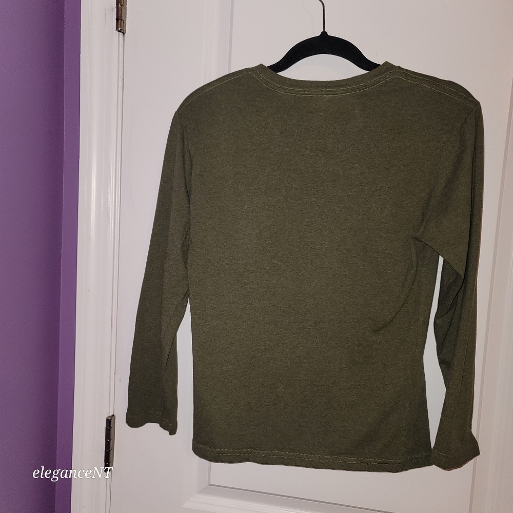Polo  by Ralph Lauren Boy's Olive Green Long Sleeve Shirt Sz: M (10-12) - Picture 5 of 7